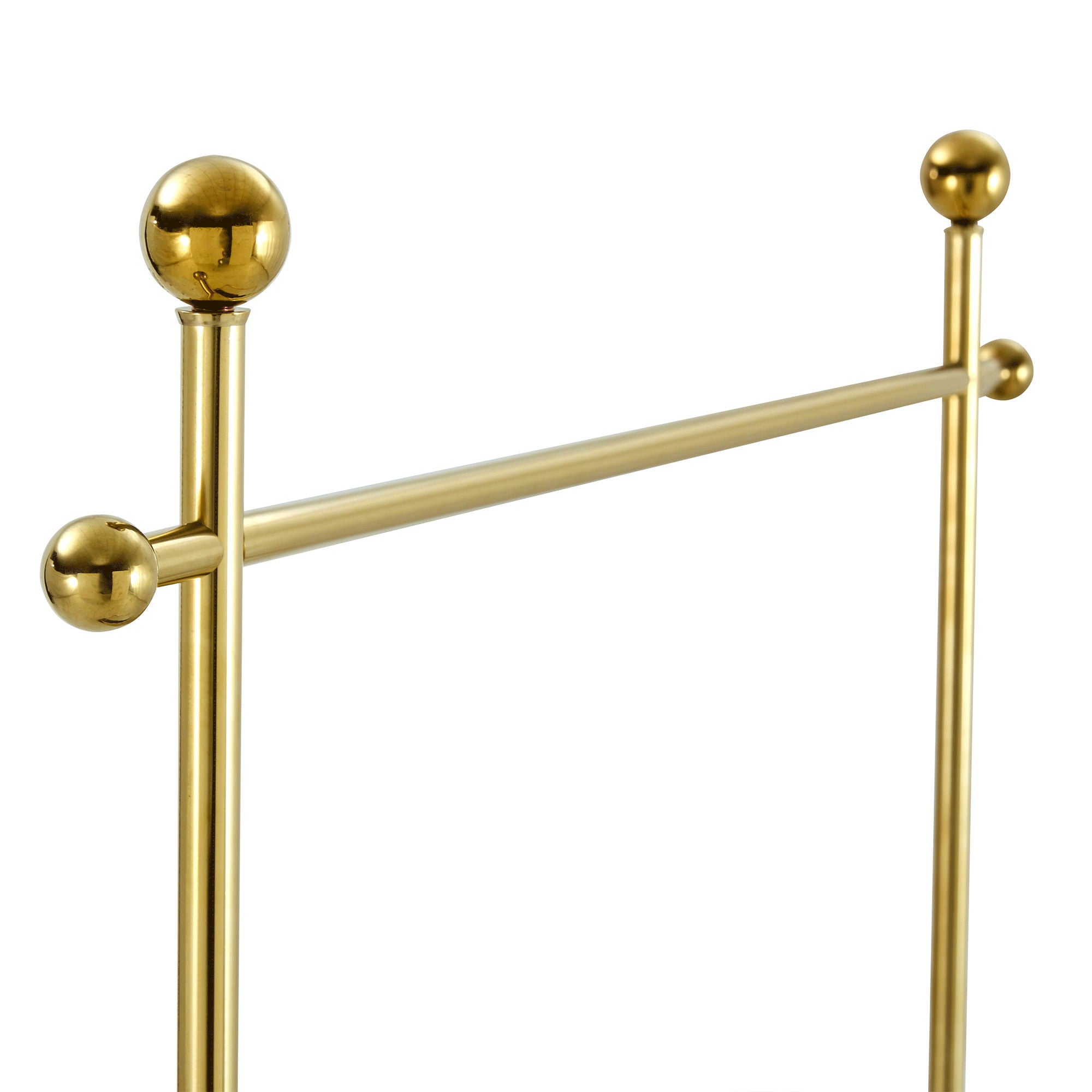 Hanger Double Layer Coat Rack With Solid Wood Partition - Gold / Walnut
