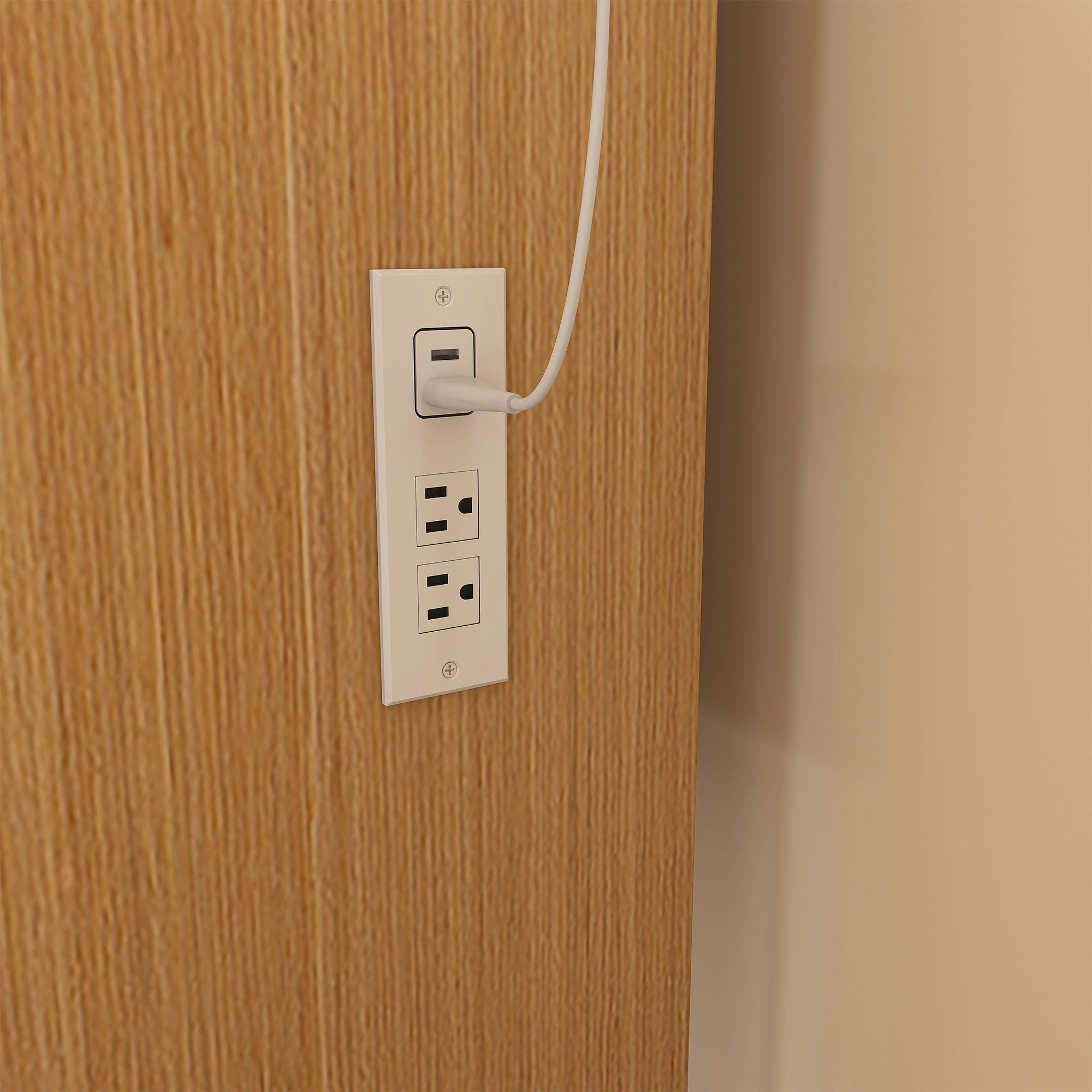 Vanity Table With LED Mirror, Power Outlet, Hairdryer Holder & Padded Stool, Compact Dressing Desk For Small Bedrooms - Wood