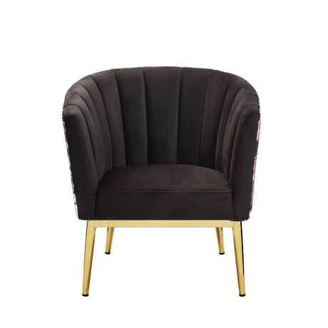 Refined carving with authentic styling, the Colla accent chair is the embodiment of elegance. The thick padded velvet cushion with straight-lined detailing offers superior coziness.