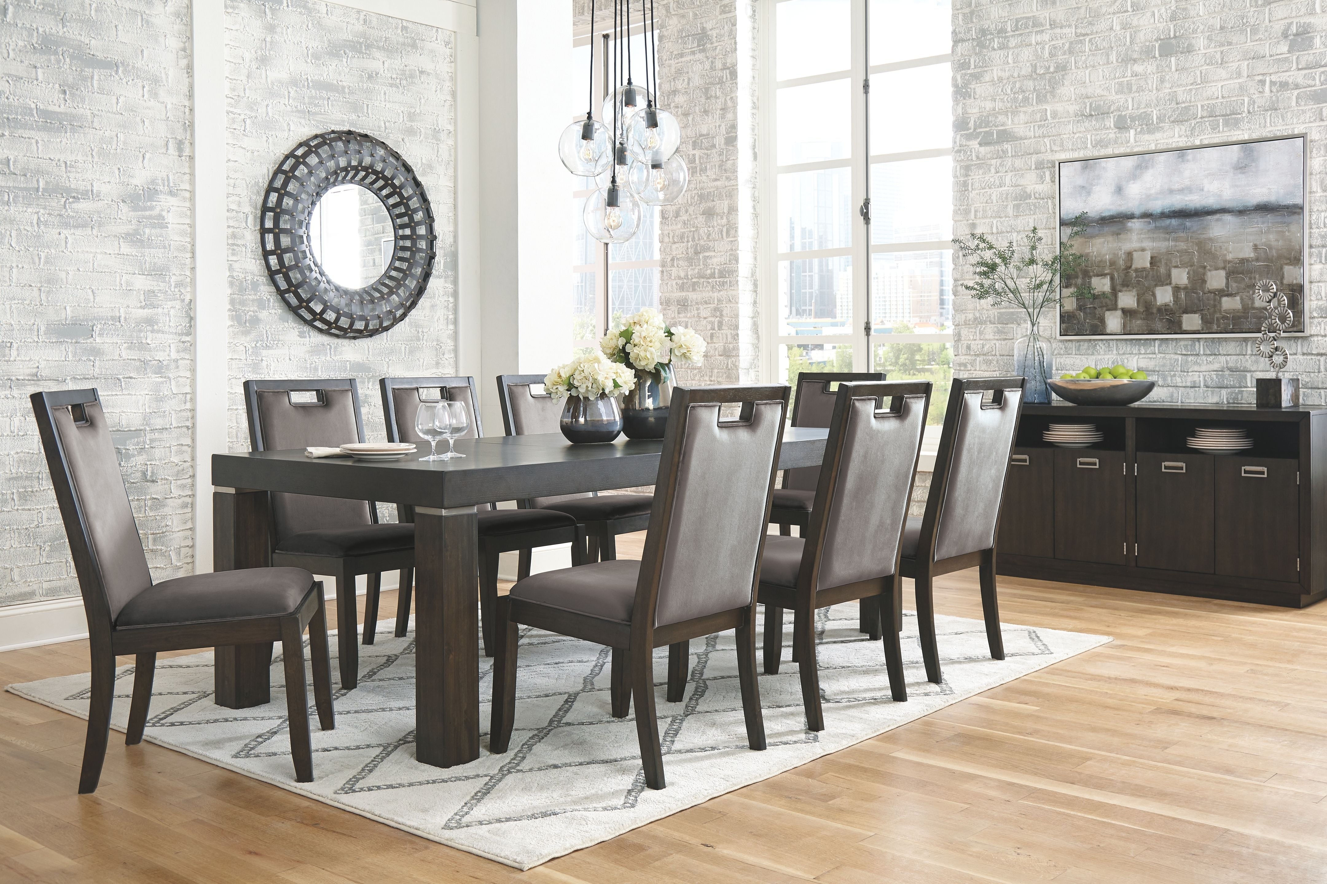 Signature Design by Ashley® Hyndell - Rectangular Dining Table Set | Meri Furniture