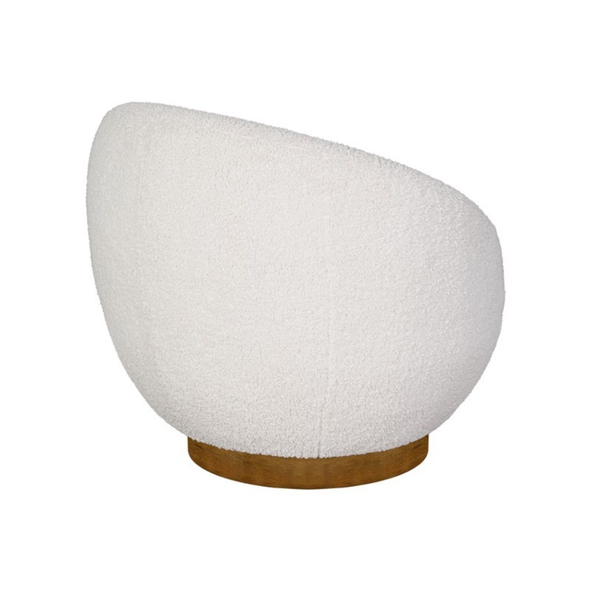 Shearling - Swivel Chair With Base Construction - Cream