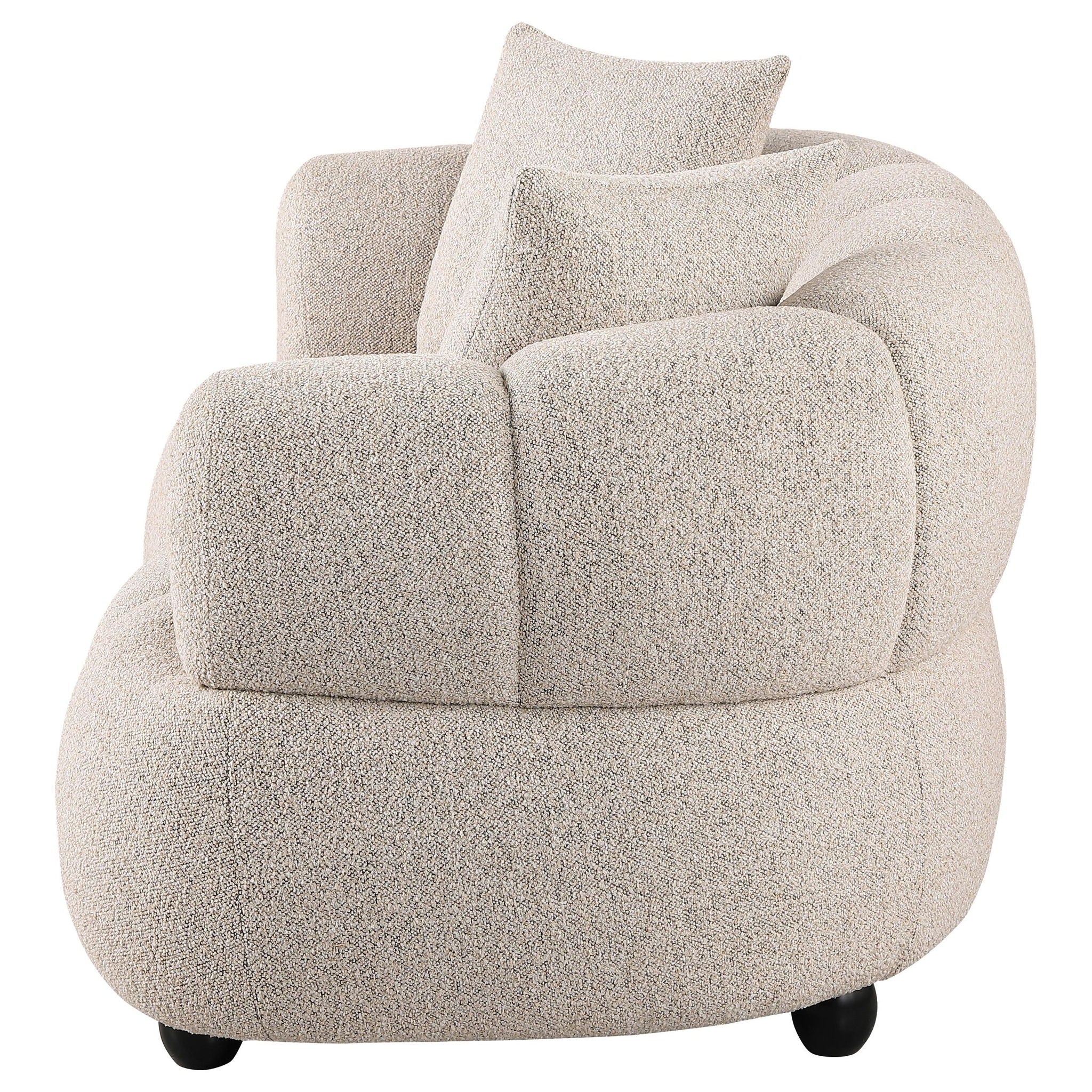 Whitney Contemporary Channel Tufted Boucle Upholstered Loveseat