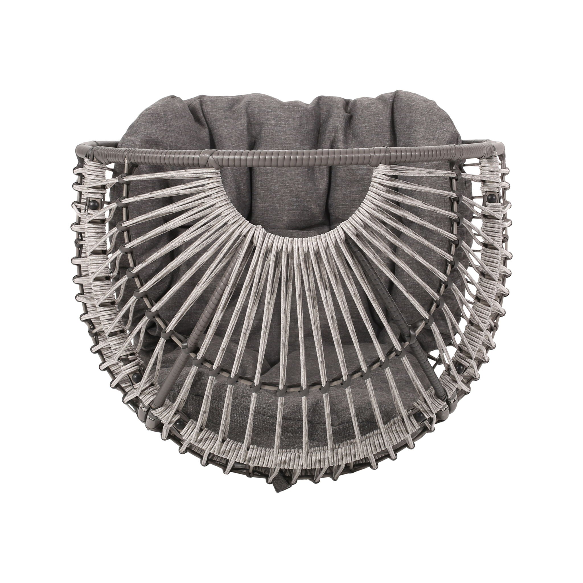 Patio Swivel Basket Egg Chair With Cushion