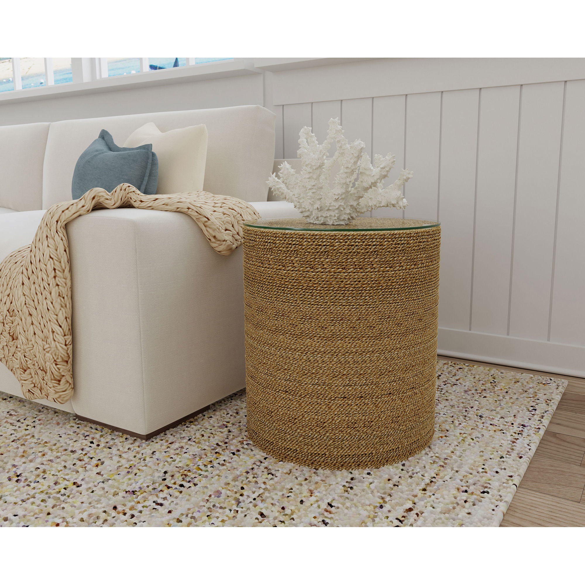 Burma - Round Side Table - Light Brown