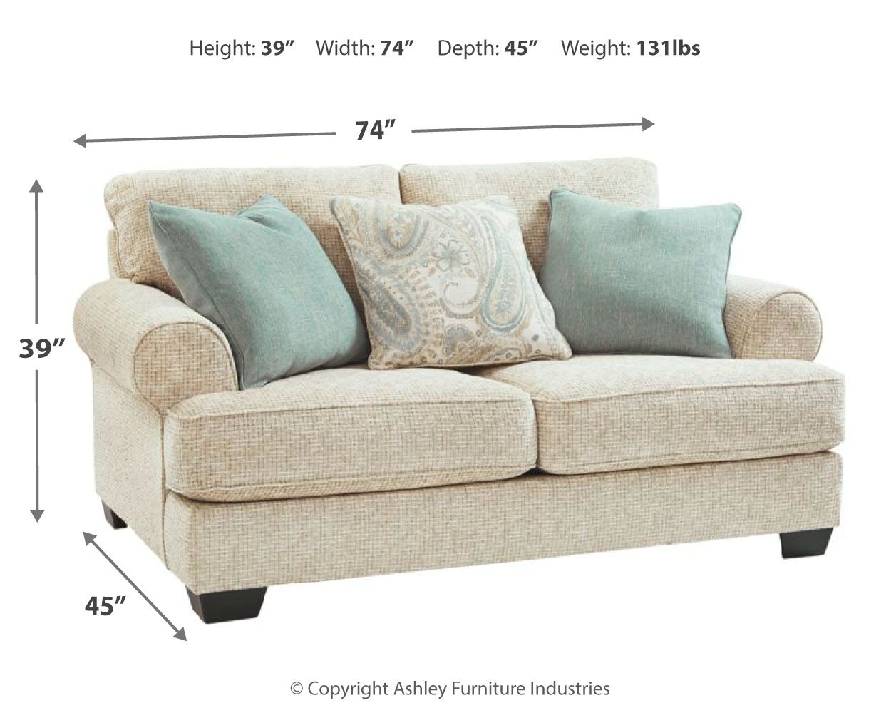 Ashley Furniture Monaghan - Sandstone - Loveseat | Meri Furniture