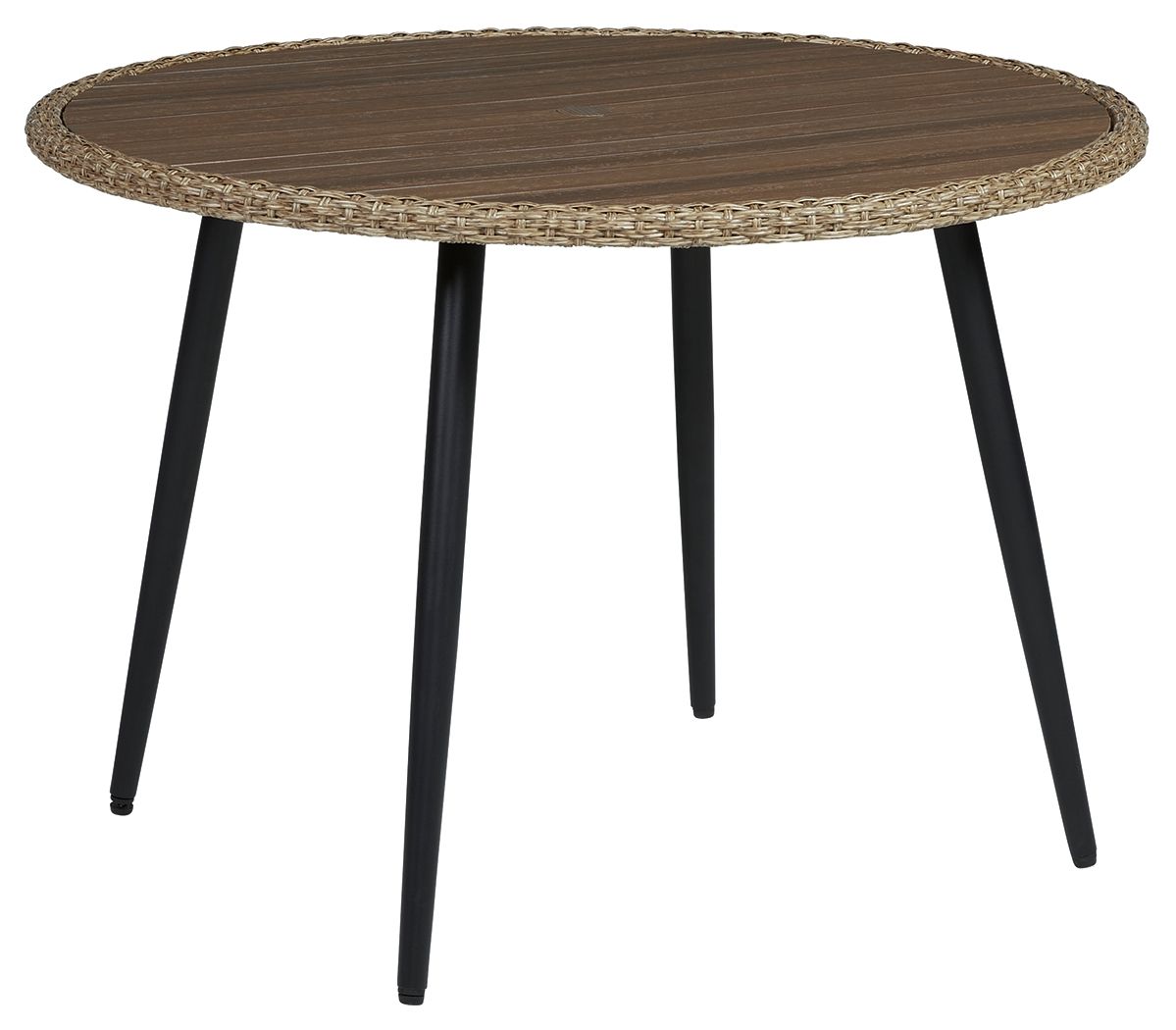 Ashley Furniture Amaris - Brown / Black - Round Dining Table | Meri Furniture