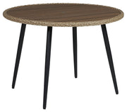 Ashley Furniture Amaris - Brown / Black - Round Dining Table | Meri Furniture