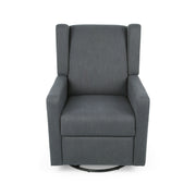 Landau Contemporary Fabric Upholstered Swivel Recliner