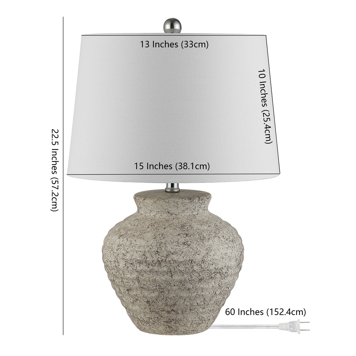 LEDGER, 22.5 INCH, LIGHT GREY, CERAMIC TABLE LAMP