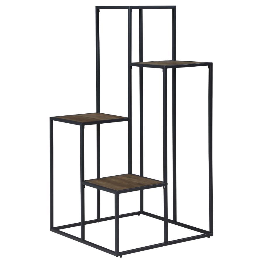 Coaster Fine Furniture Rito - 4-Tier Multi-Display Shelf - Rustic Brown And Black | Meri Furniture