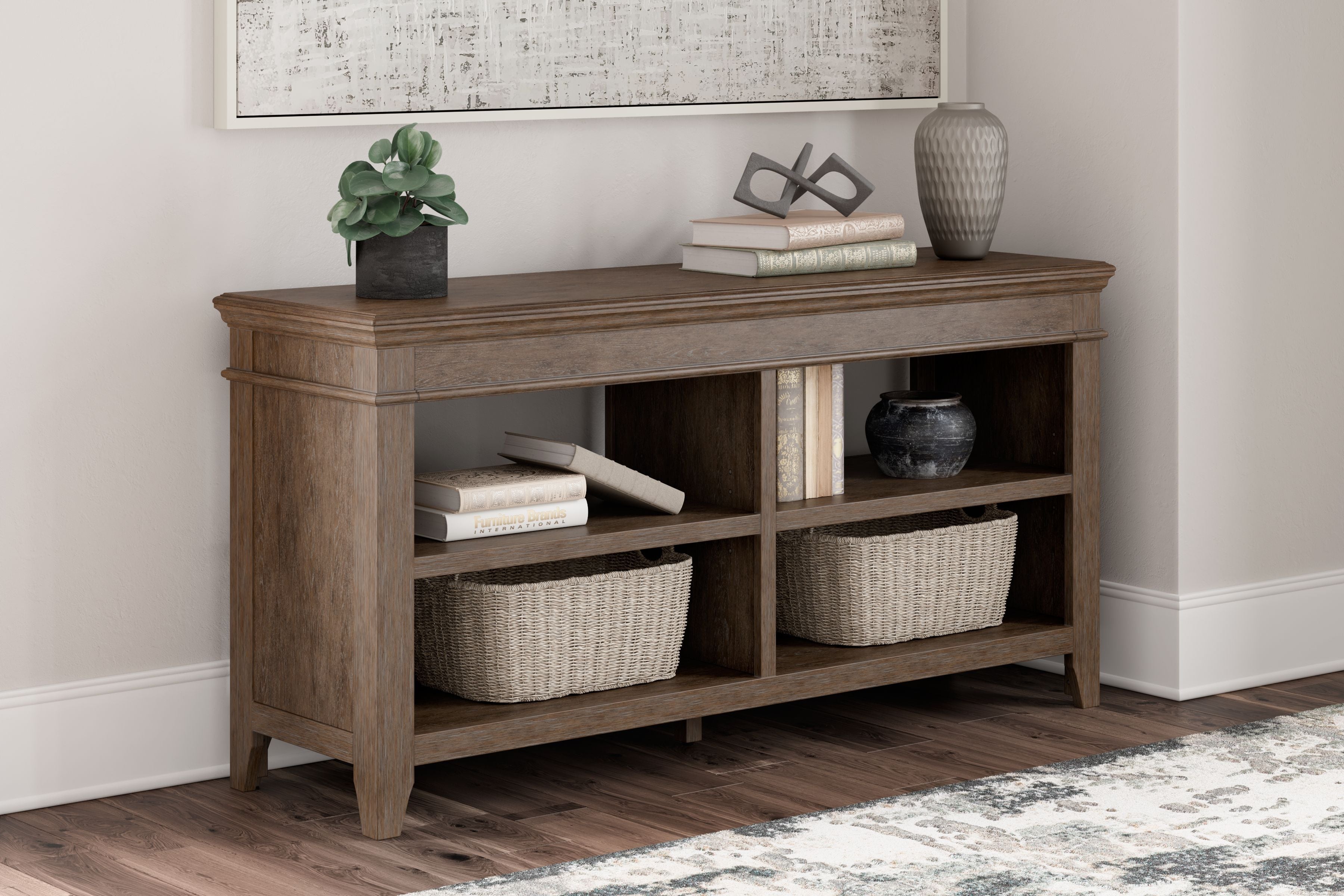 Signature Design by Ashley® Janismore - Weathered Gray - Credenza | Meri Furniture