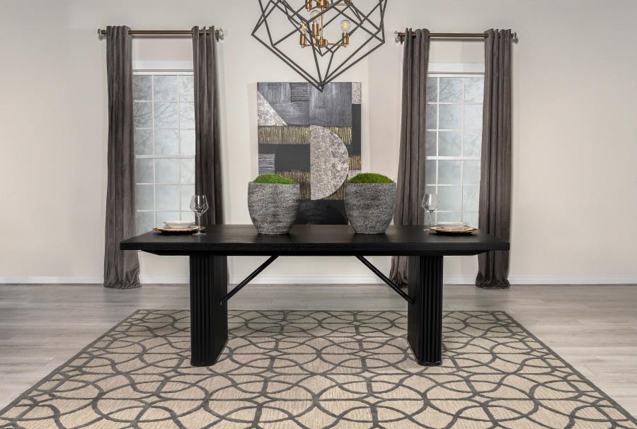 Coaster Fine Furniture Catherine - Rectangular Wood Dining Table - Black | Meri Furniture