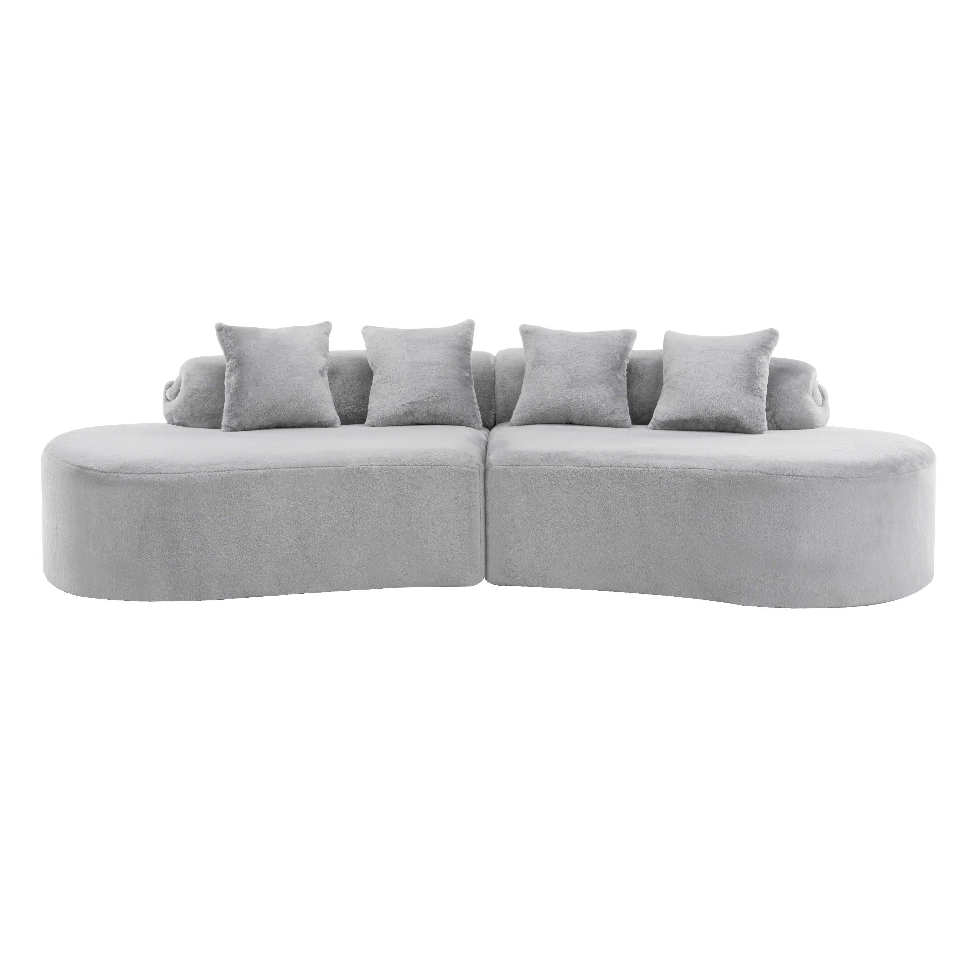 Modern Curved Sofa With Pillows