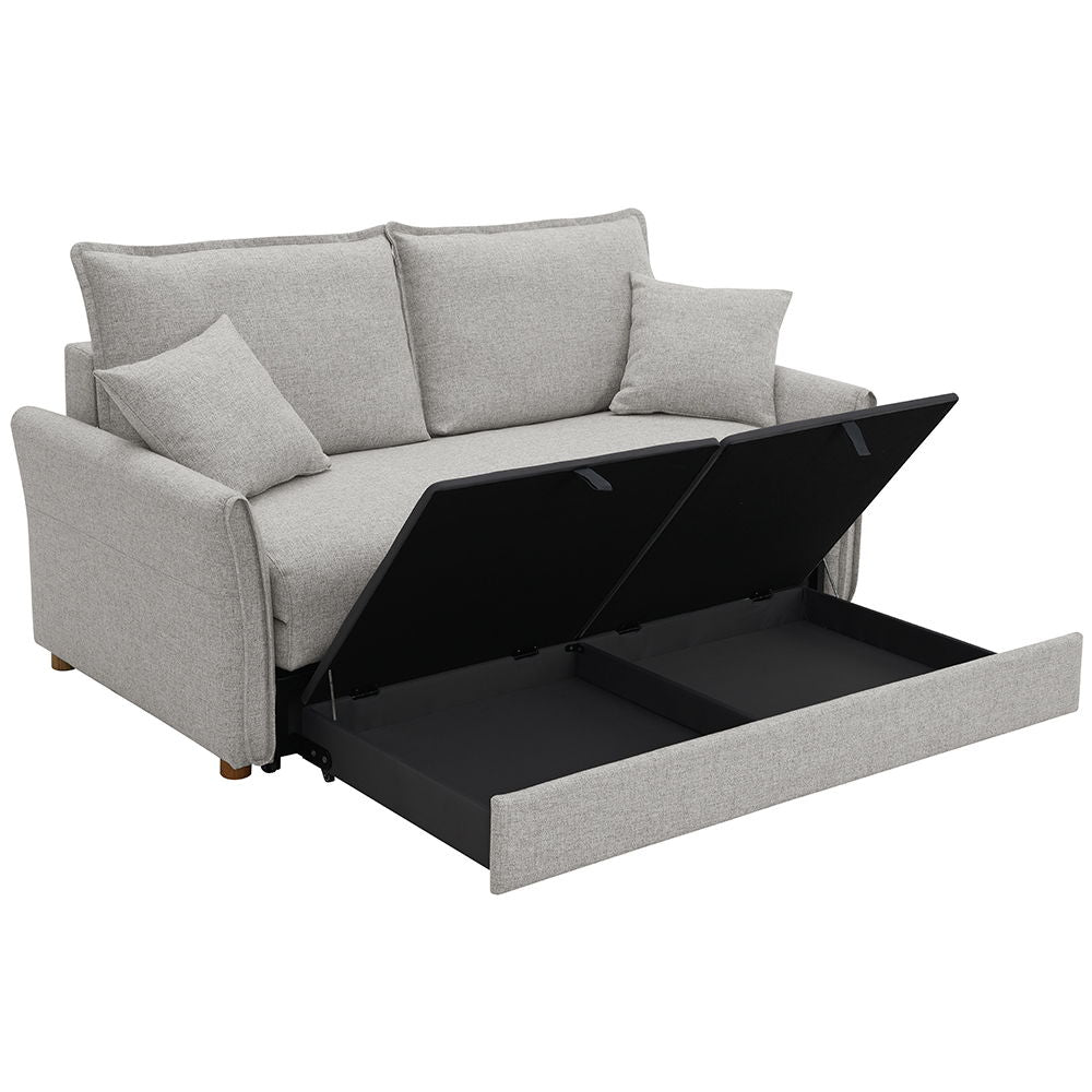 ACME Oran - Sofa With Sleeper - Gray Chenille | Meri Furniture