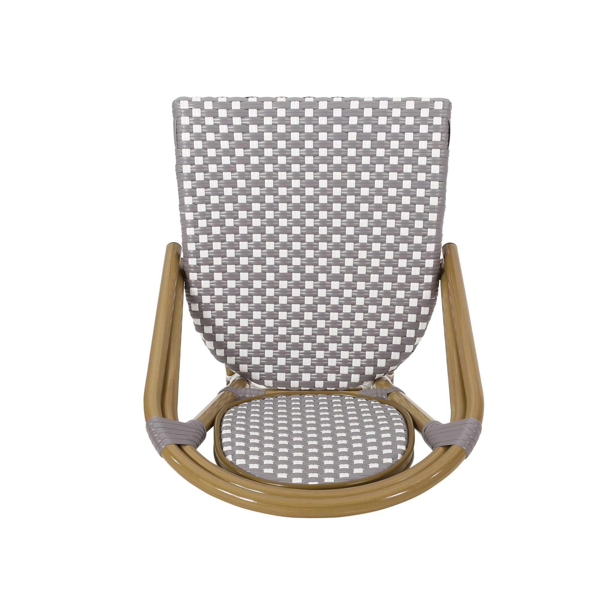 Outdoor Rattan And Aluminum French Bistro Chair Set