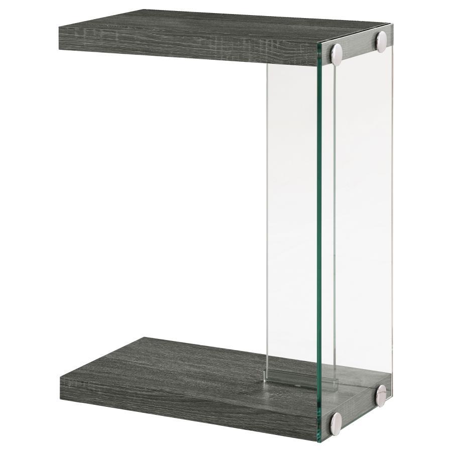 Coaster Fine Furniture Colby - Engineered Wood C-Shaped Side Table - Weathered Gray | Meri Furniture