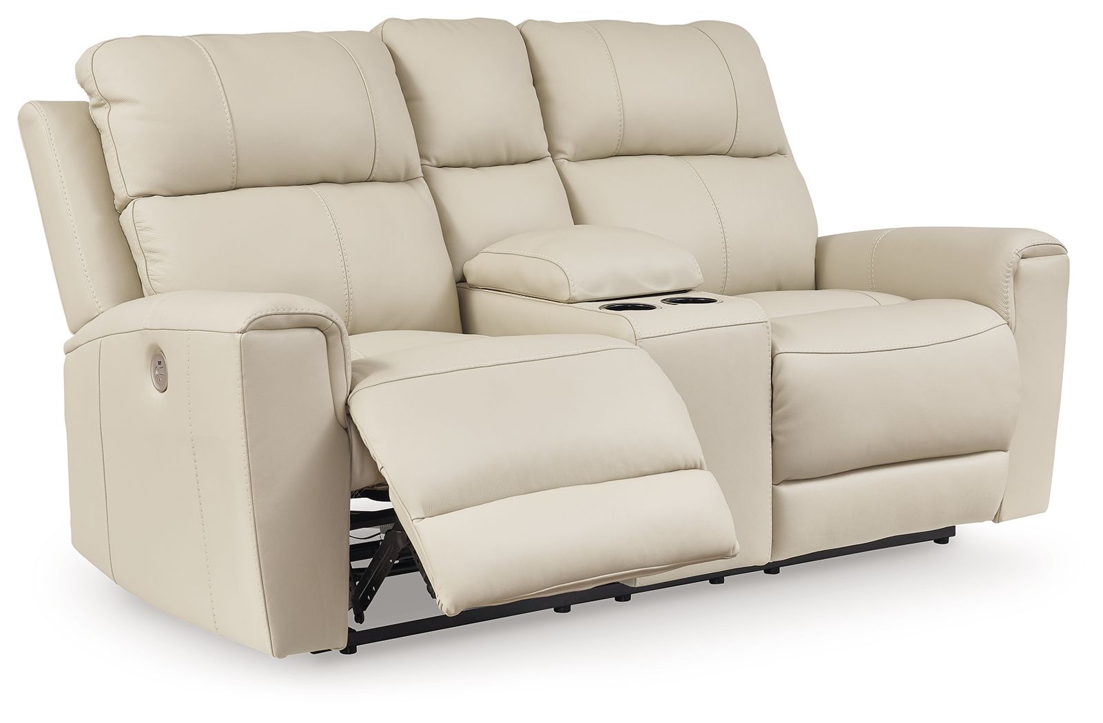 Signature Design by Ashley® Dahlmoore - Almond - Dbl Power Reclining Loveseat With Console | Meri Furniture