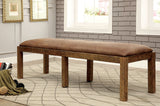 Gianna Fabric Bench - Rustic Oak / Brown