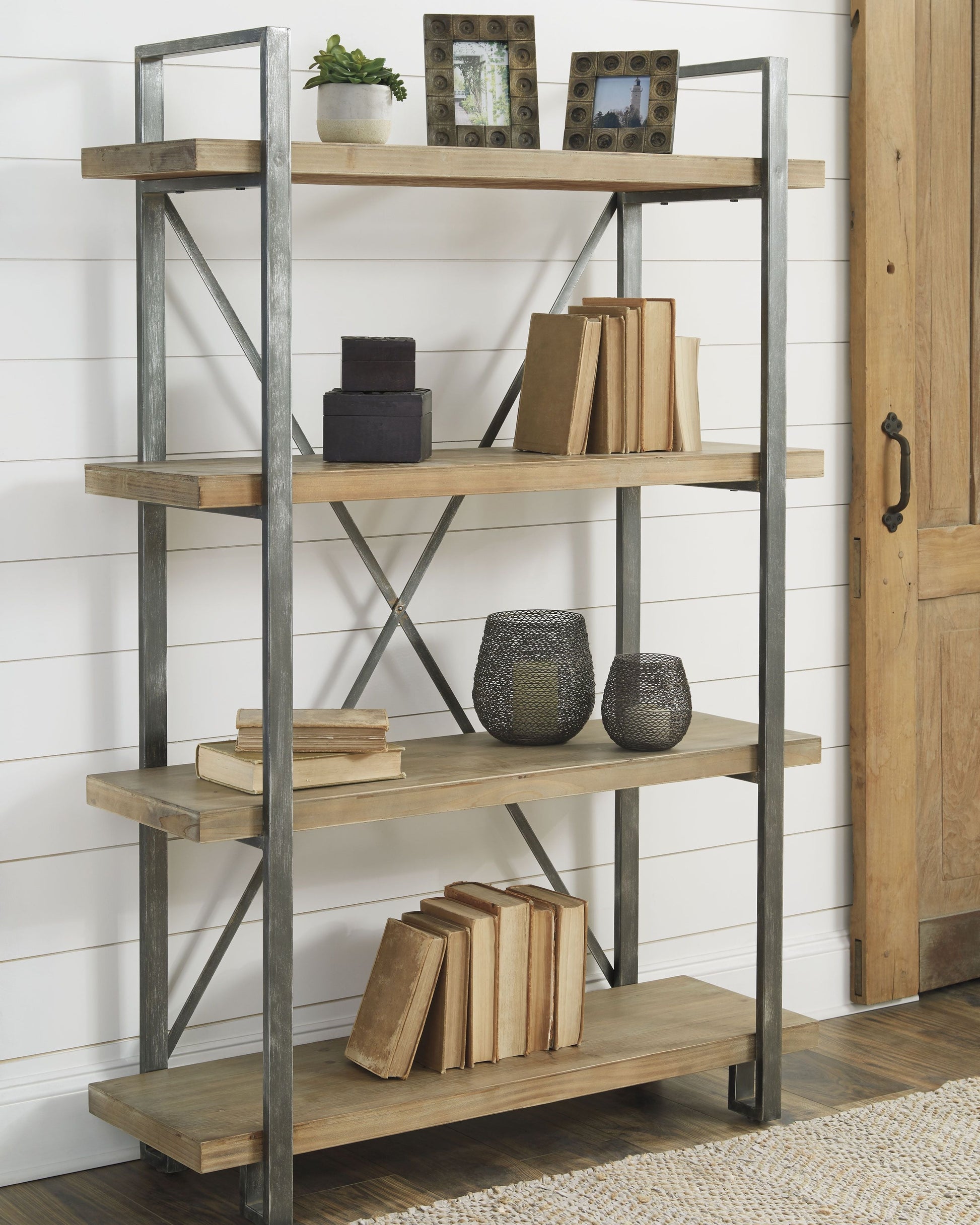 Ashley Furniture Forestmin - Brown / Black - Bookcase | Meri Furniture