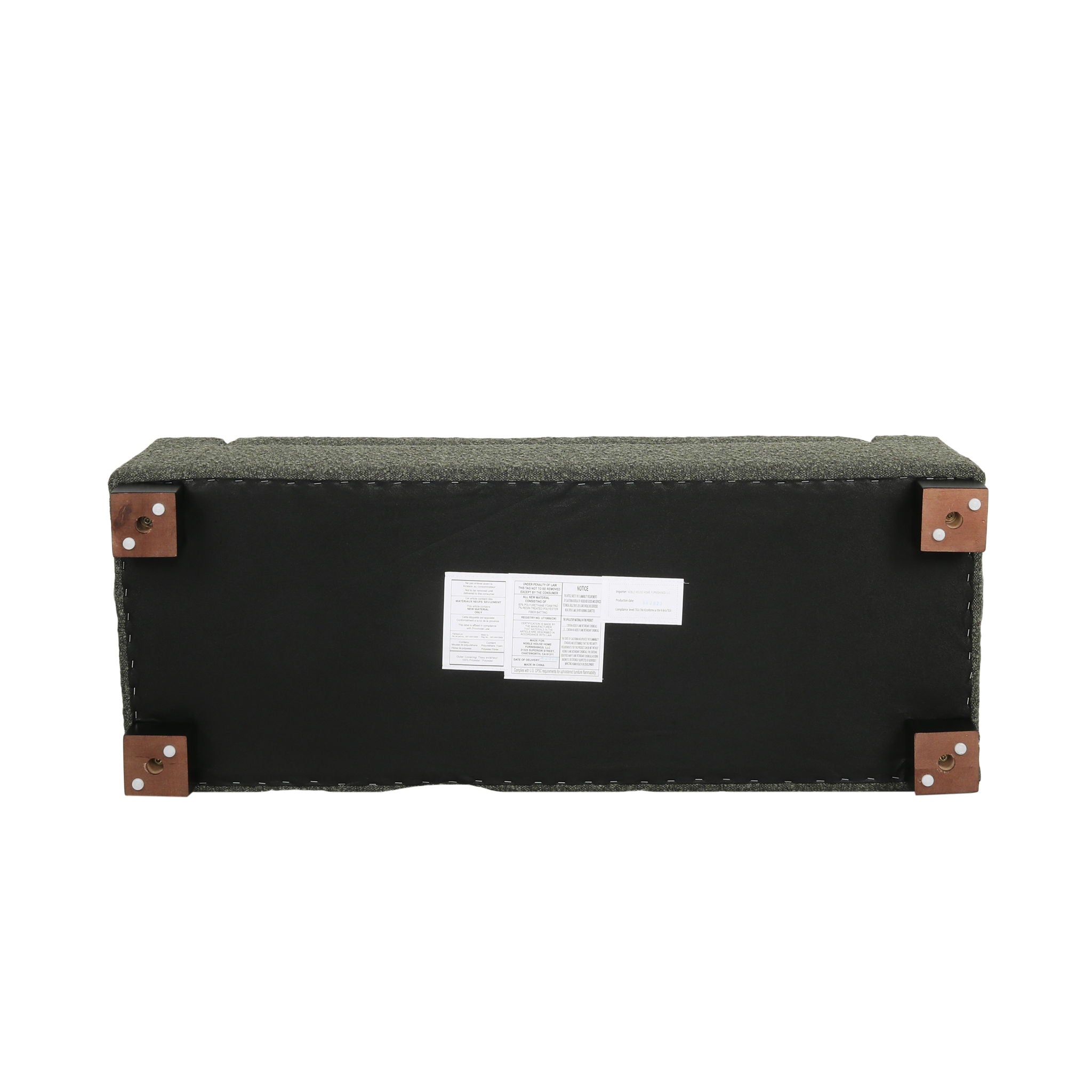 Textured Fabric Ottoman Bench With Hinged Lid