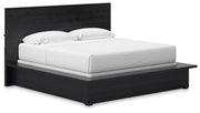 Londer - King Panel Bed - Black