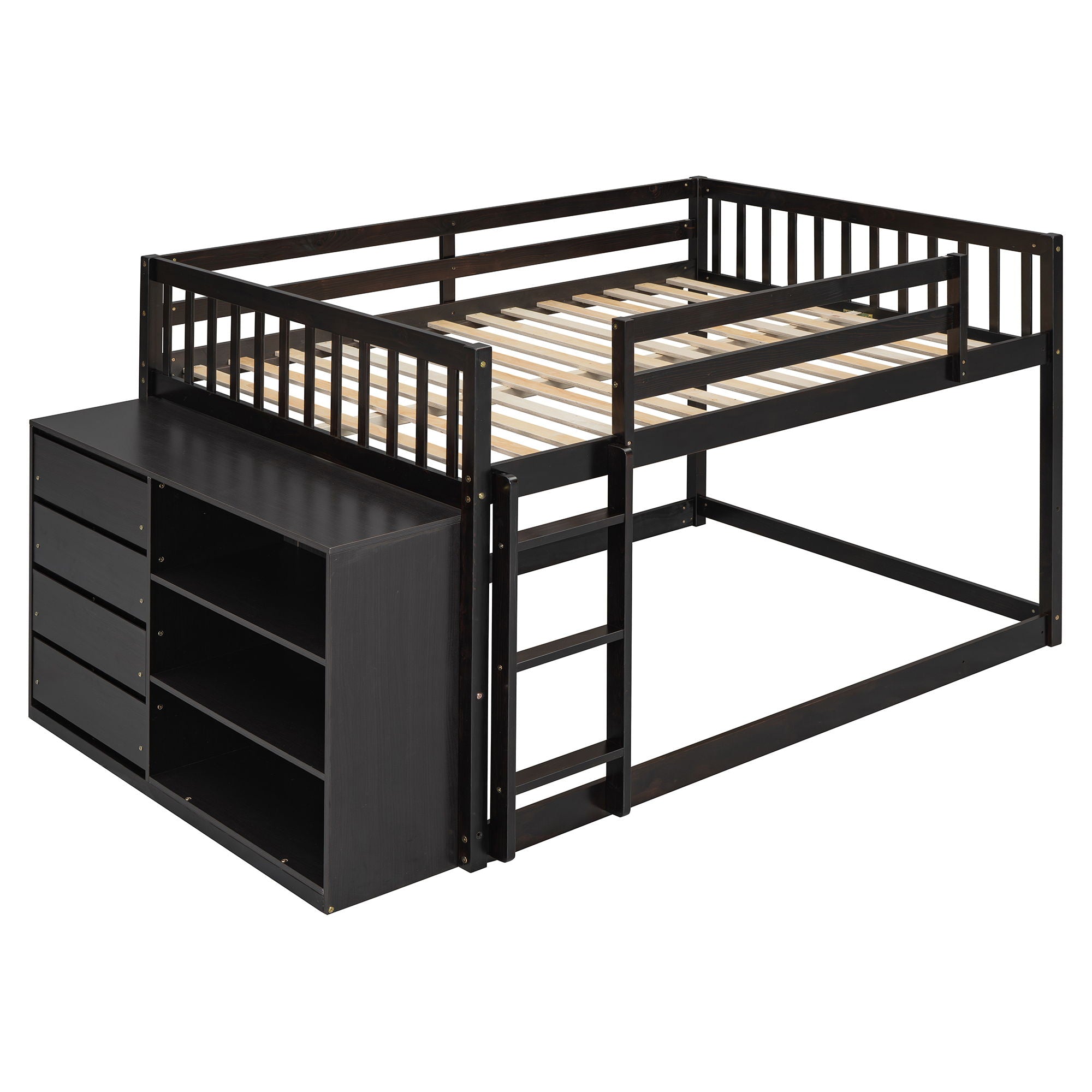 Bunk Bed With 4 Drawers And 3 Shelves