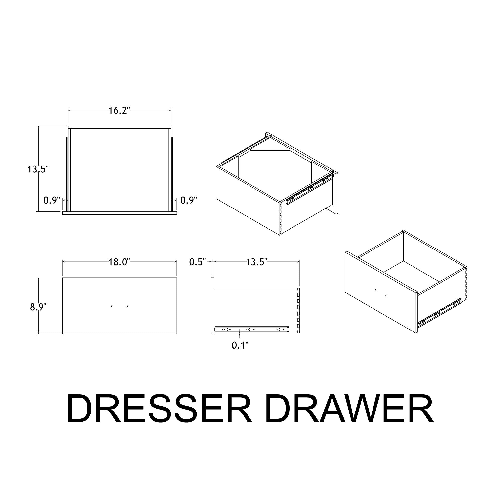 Augusta - Dresser, 7 Spacious Drawers, Block Feet - Beige Brown