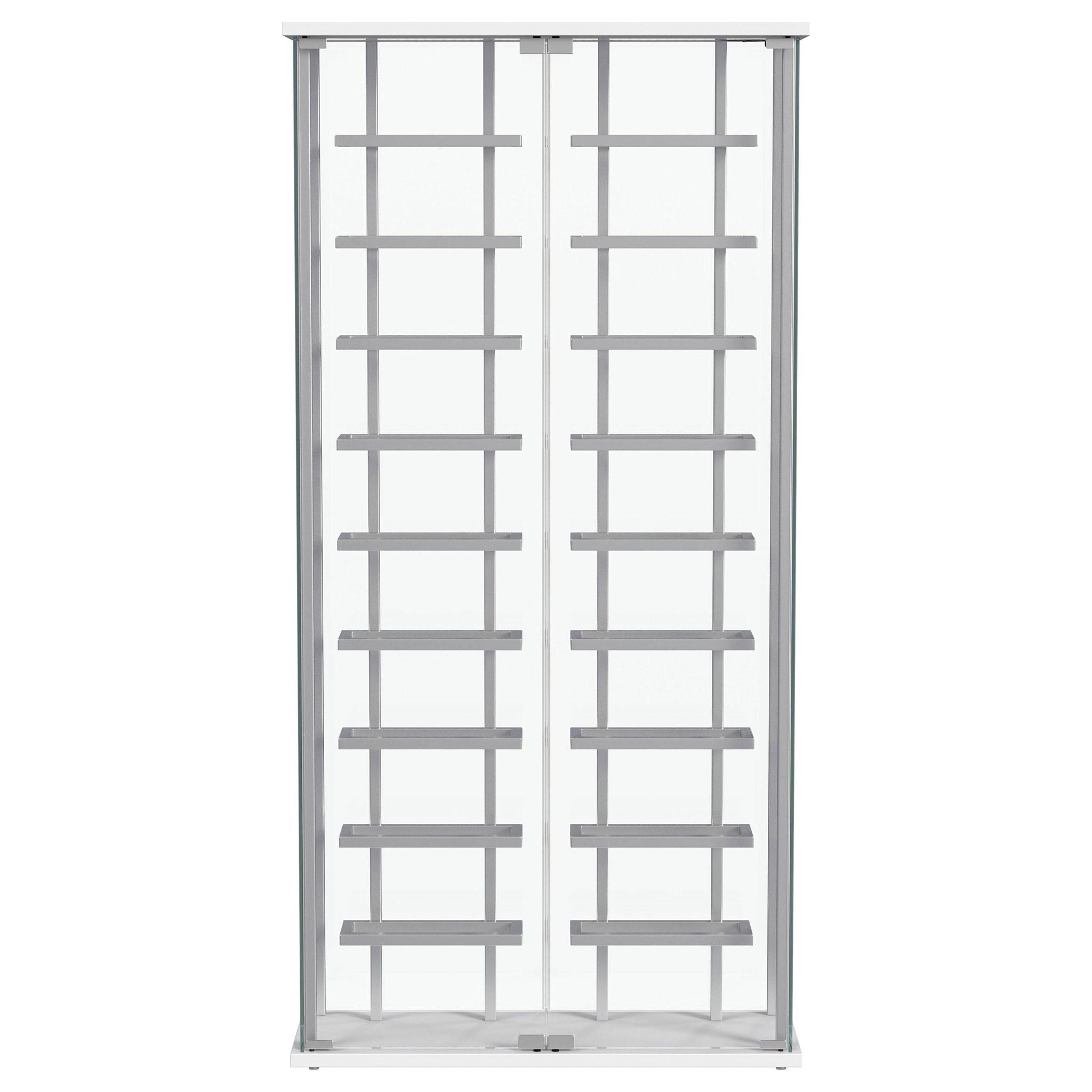 Montara Tempered Glass Wine Storage LED Curio Cabinet Chrome