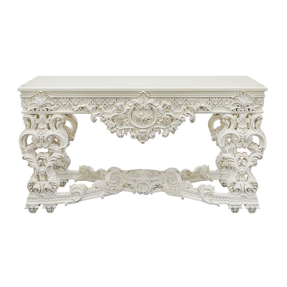 ACME Adara - Sofa Table - Antique White Finish | Meri Furniture
