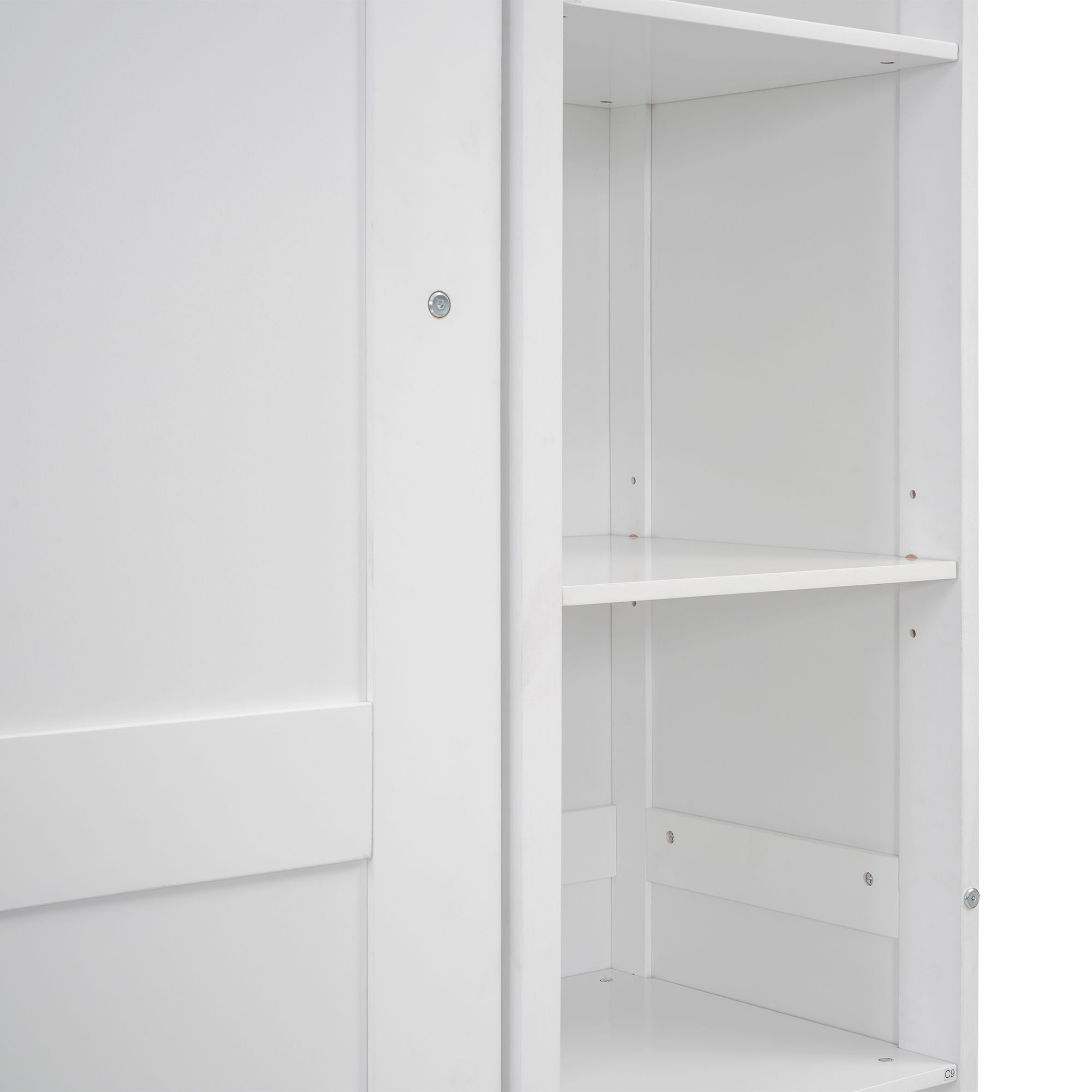 Wall Murphy Bed With Shelves And LED Lights