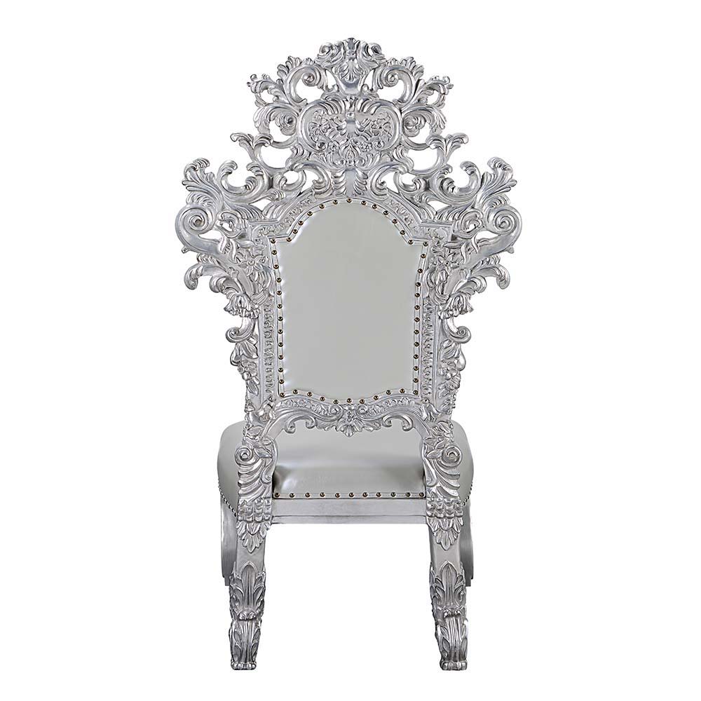Valkyrie - Side Chair Set of 2) - Synthetic Leather & Antique Platinum