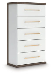 Kendanport - Five Drawer Chest - Brown / White