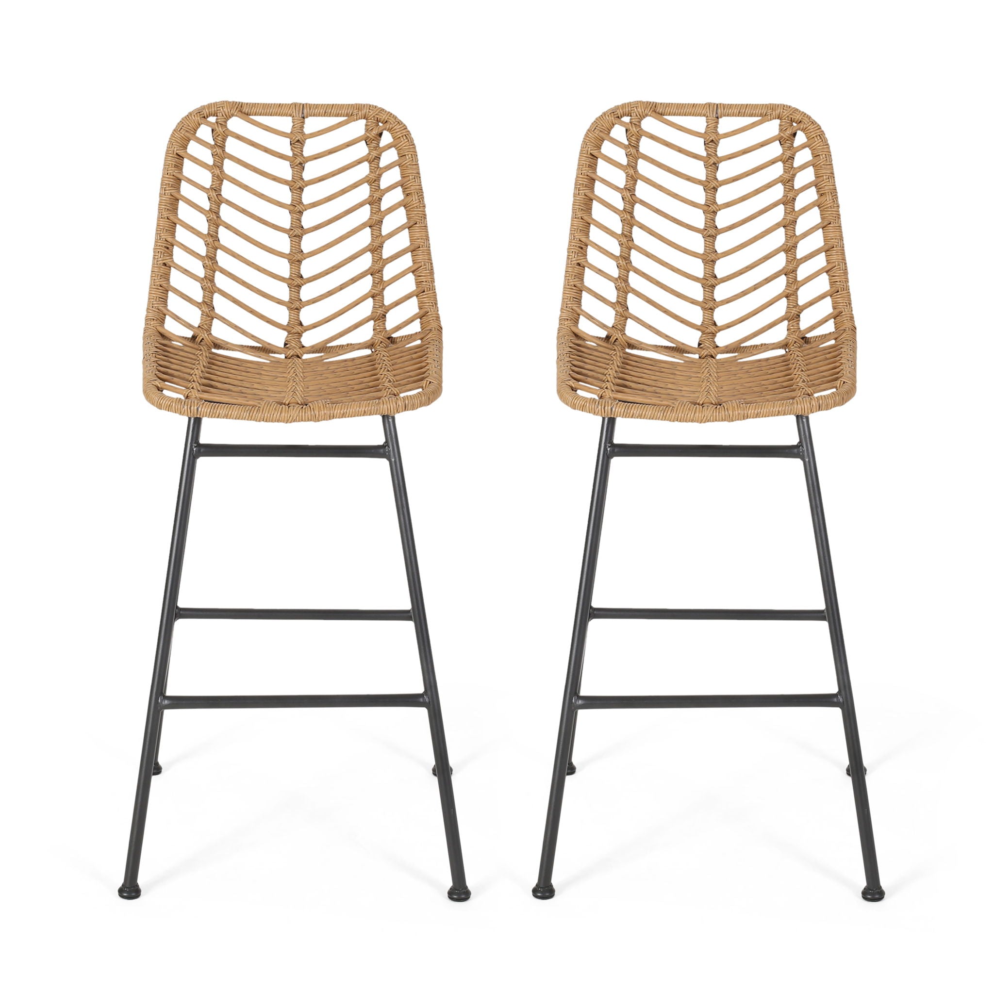Sawtelle - Outdoor Wicker Barstools (Set of 2)