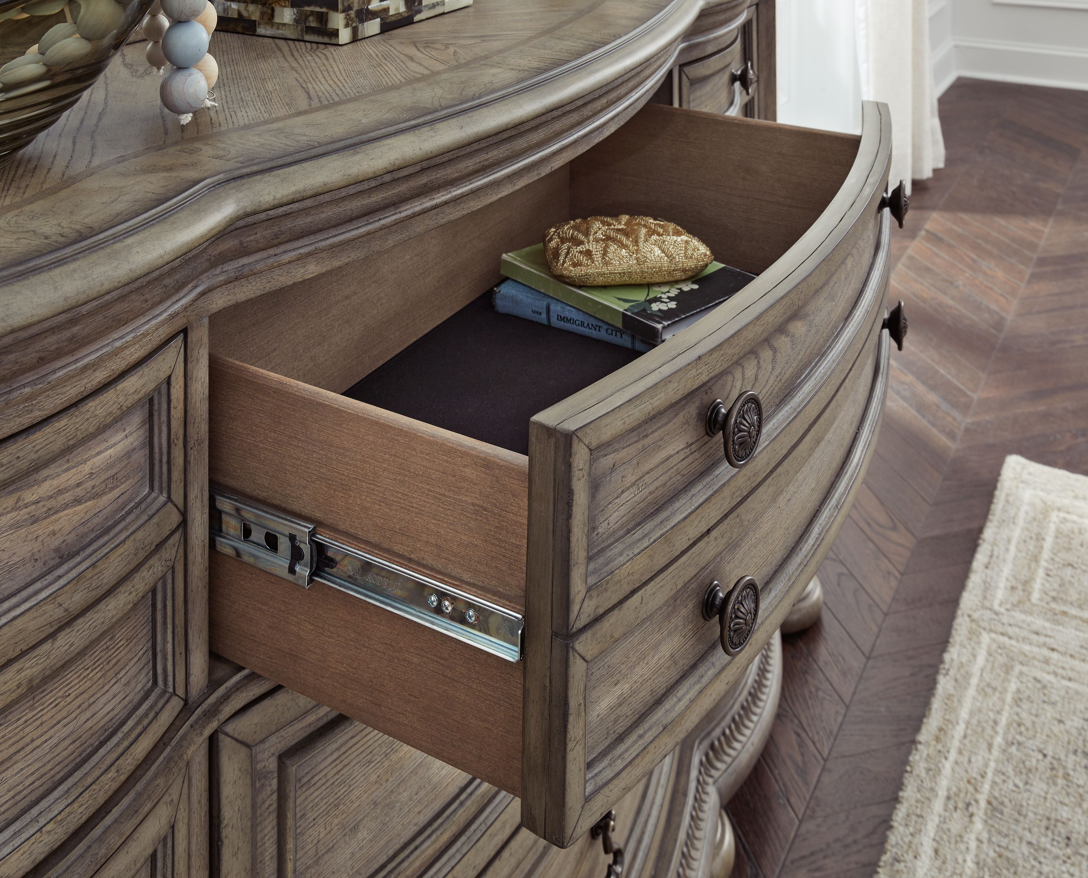 Signature Design by Ashley® Ardenfield - Light Brown - Dresser And Mirror | Meri Furniture