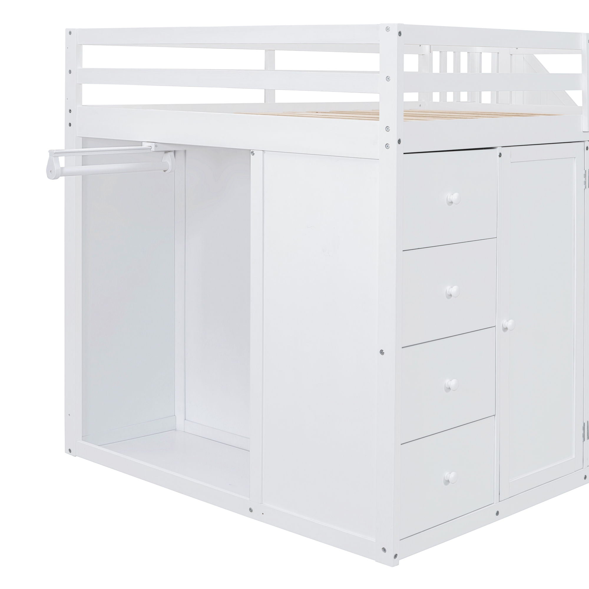 Loft Bed With Built In Wardrobes, Cabinets And Drawers