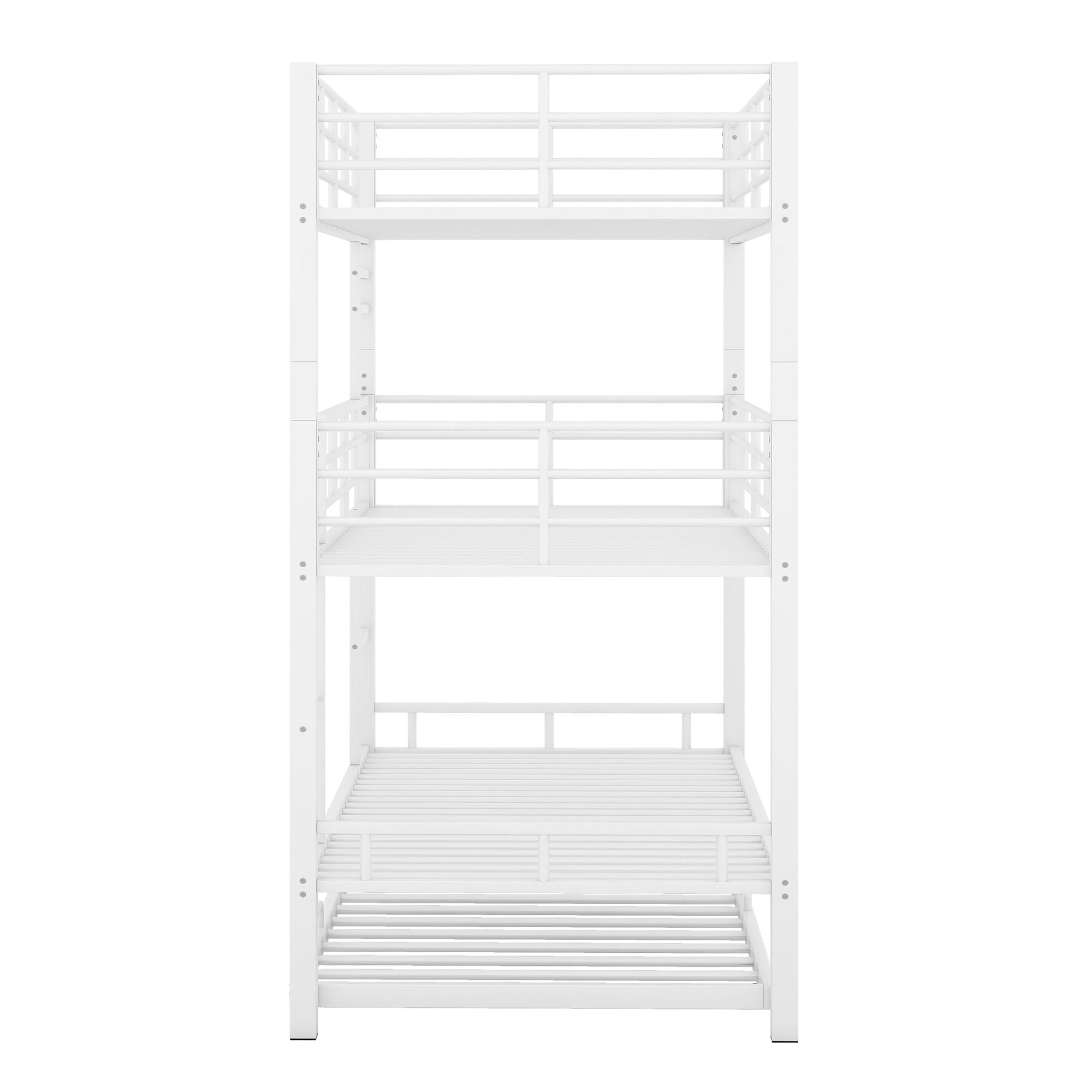Triple Bunk Bed With Trundle, Heavy Duty Steel Construction