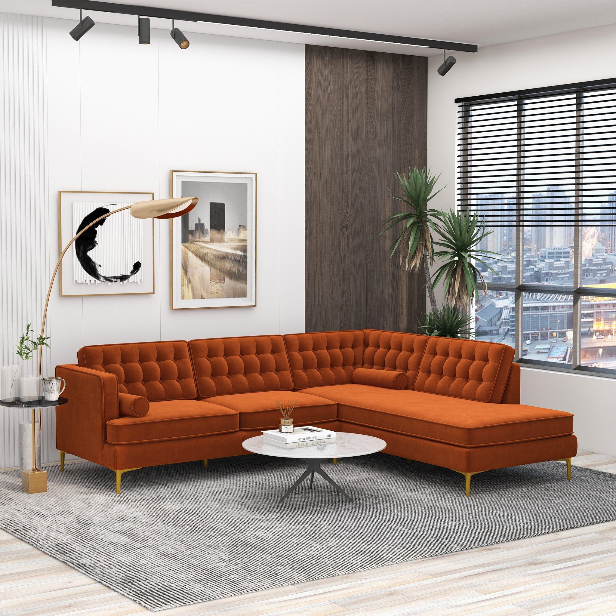 Brooke - Velvet Sectional Sofa