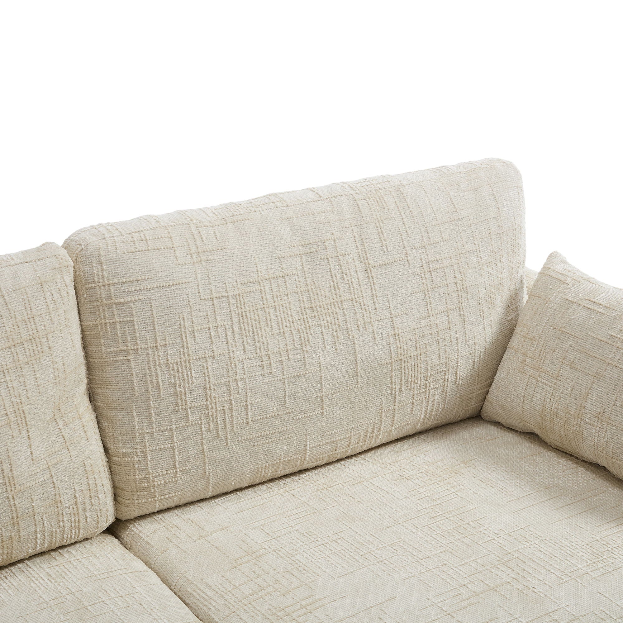 Chenille 2 Seater Sofa With LED Light, USB Charging Port, And Storage Bag