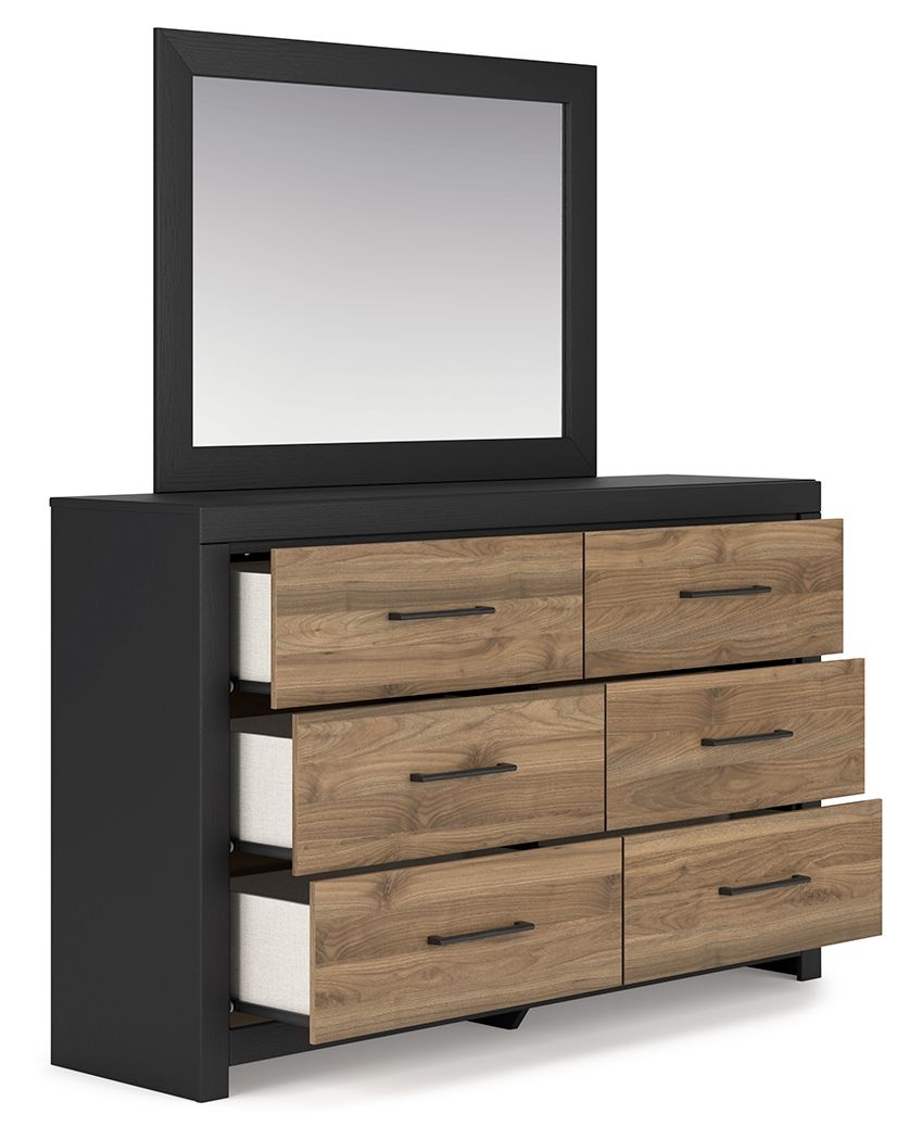 Signature Design by Ashley® Vertani - Black - Dresser And Mirror | Meri Furniture