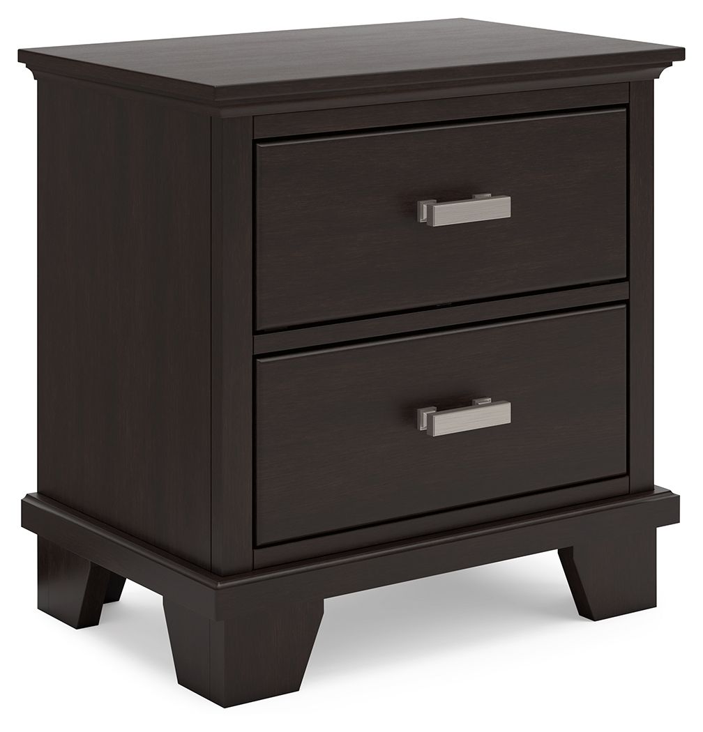 Signature Design by Ashley® Covetown - Dark Brown - Two Drawer Night Stand | Meri Furniture