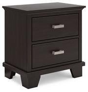 Signature Design by Ashley® Covetown - Dark Brown - Two Drawer Night Stand | Meri Furniture