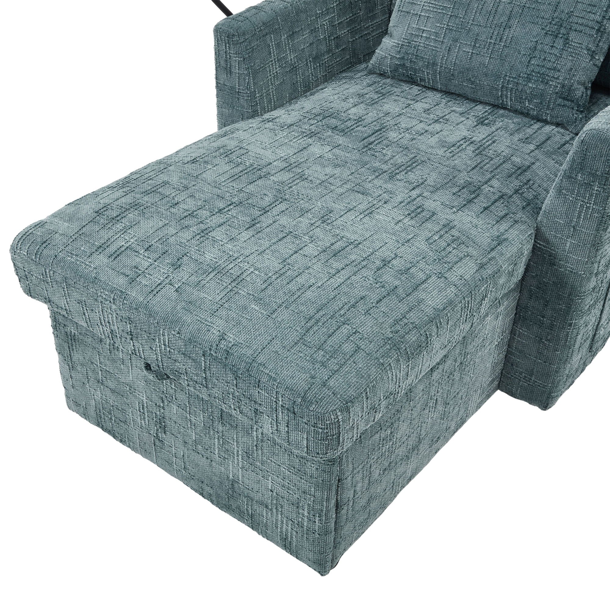 Multifunctional Chenille Recliner Sofa With Storage And Phone Bracket