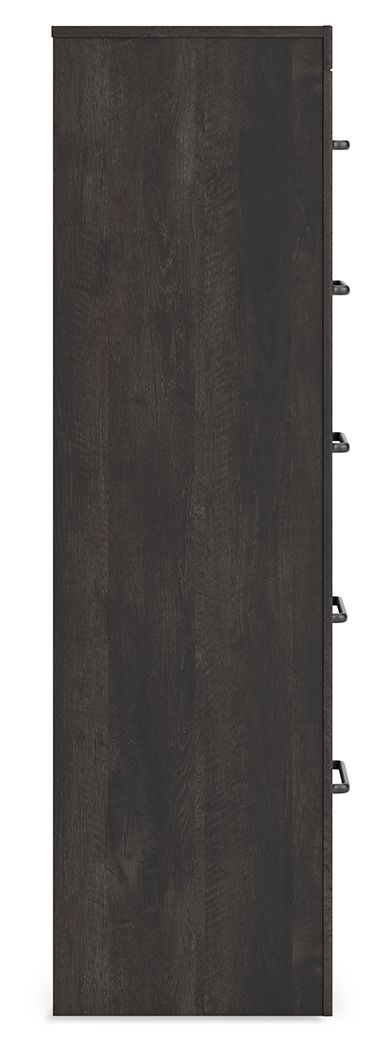 Hollivern - Five Drawer Chest - Dark Gray