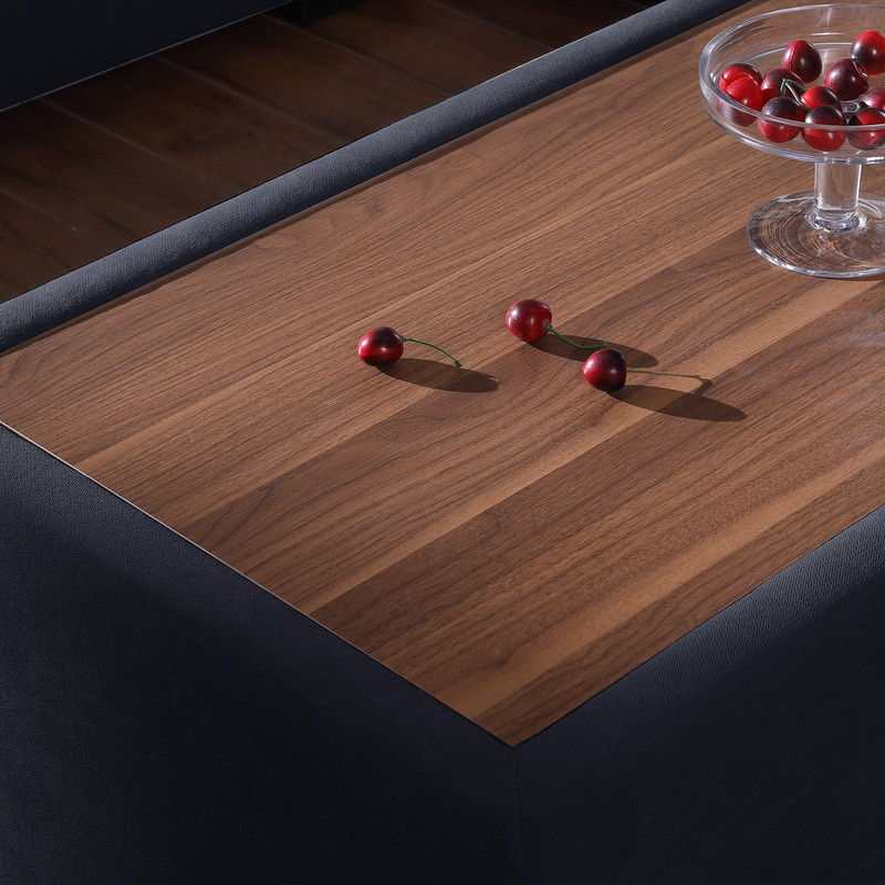 Joshua 100"W Dark Gray Woven Fabric Sectional Sofa with Right Facing Chaise and Console Ottoman