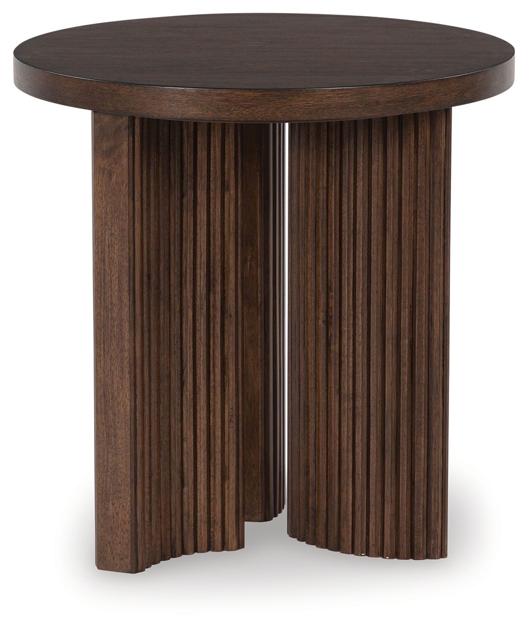 Signature Design by Ashley® Korestone - Dark Brown - Round End Table | Meri Furniture