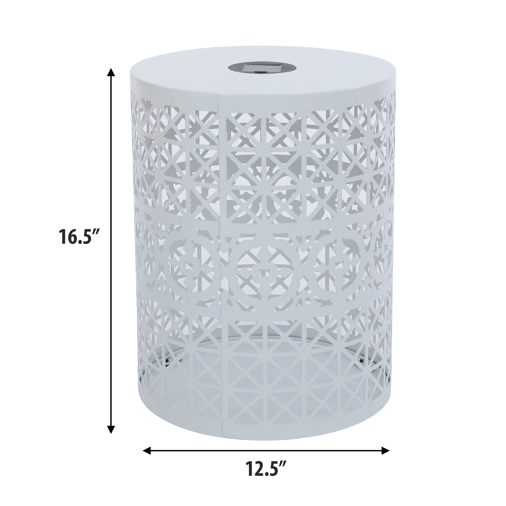 Modern Iron Solar Side Table With Built - In Light