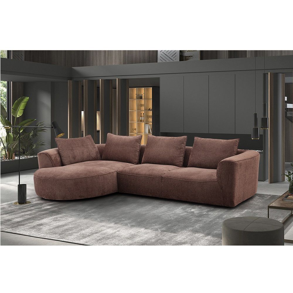 ACME Aceso - Sectional Sofa With 4 Pillows - Brown | Meri Furniture