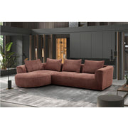 ACME Aceso - Sectional Sofa With 4 Pillows - Brown | Meri Furniture