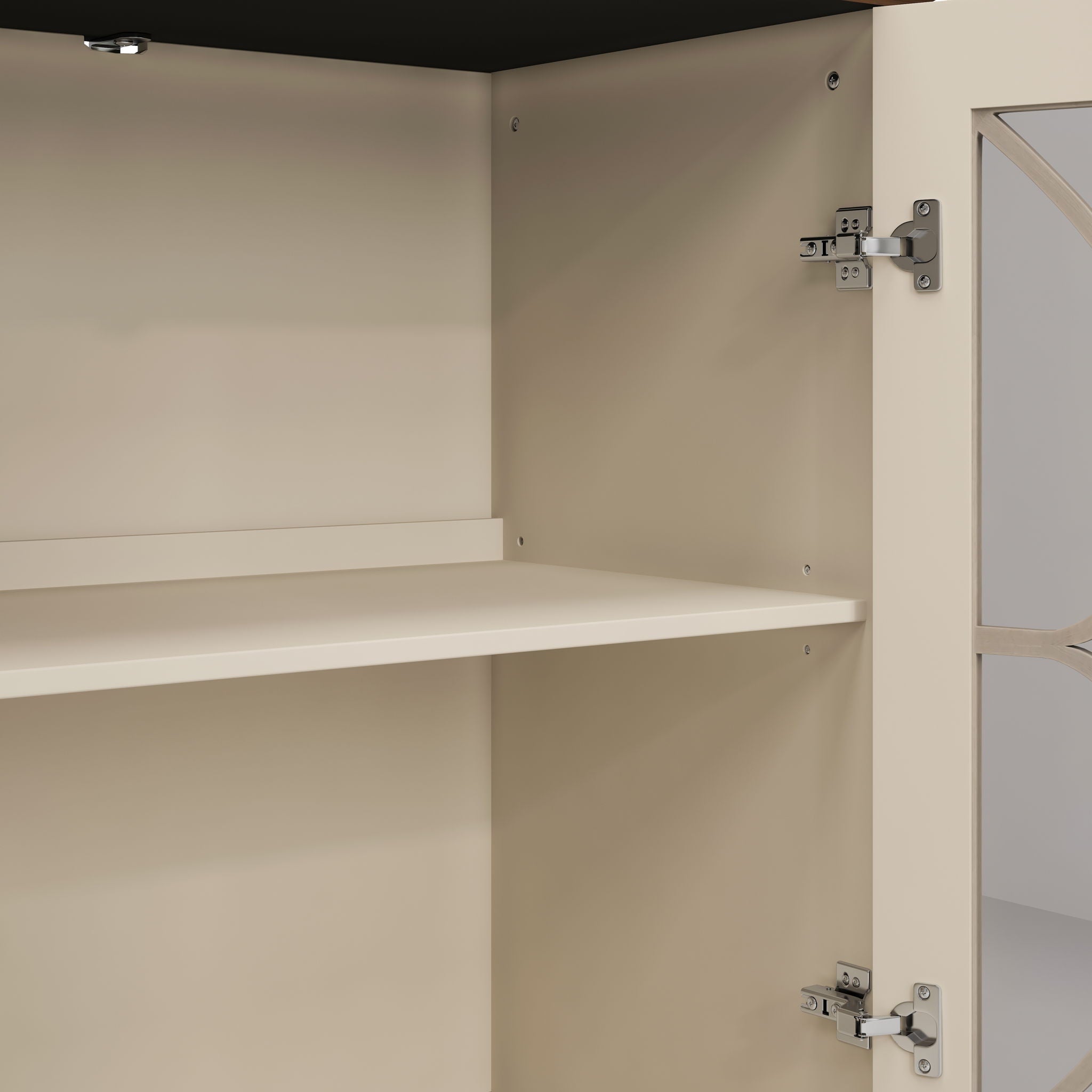 Elegant 4 Door Cabinet With Tempered Glass Doors