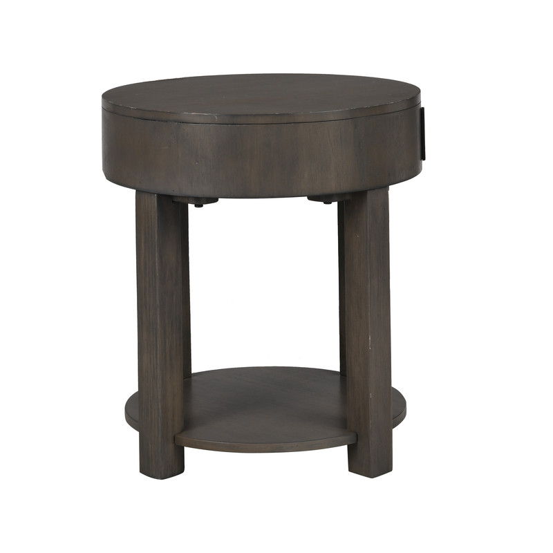 Jonah 20"W Light Brown MDF End Table with USB Ports